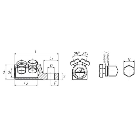 КВТ Наконечник болтовой 2НБЕ-150/240(Л) луженый (мин партия 5 шт.) 65830 KVT КВТ Наконечник болтовой 2НБЕ-150/240(Л) луженый (мин партия 5 шт.) 65830 KVT