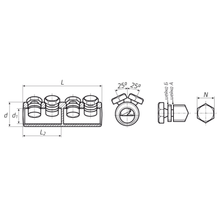 КВТ Соединитель болтовой 2СБ-10/25(Л) (мин партия 10 шт.) 66606 KVT КВТ Соединитель болтовой 2СБ-10/25(Л) (мин партия 10 шт.) 66606 KVT