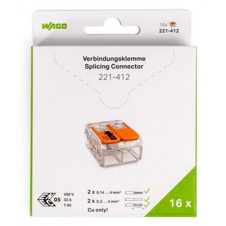 КВТ Клеммы WAGO 221-412/996-016 (2Х4,0мм2) (блистер 16шт.) 86579 KVT КВТ Клеммы WAGO 221-412/996-016 (2Х4,0мм2) (блистер 16шт.) 86579 KVT